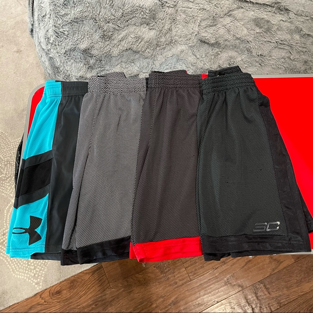 (4) Under Armour Boys Shorts Lot size youth medium